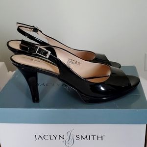 Black Sling-back heels, Size 10